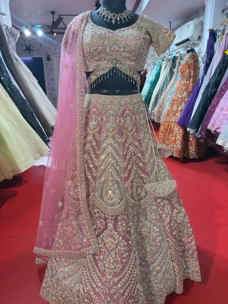 ROSE GOLD HEAVY LEHENGA